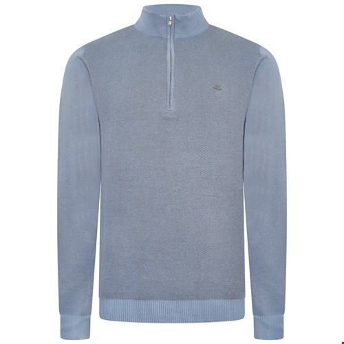 KAM 1/4 Zip Plain Knit Pullover